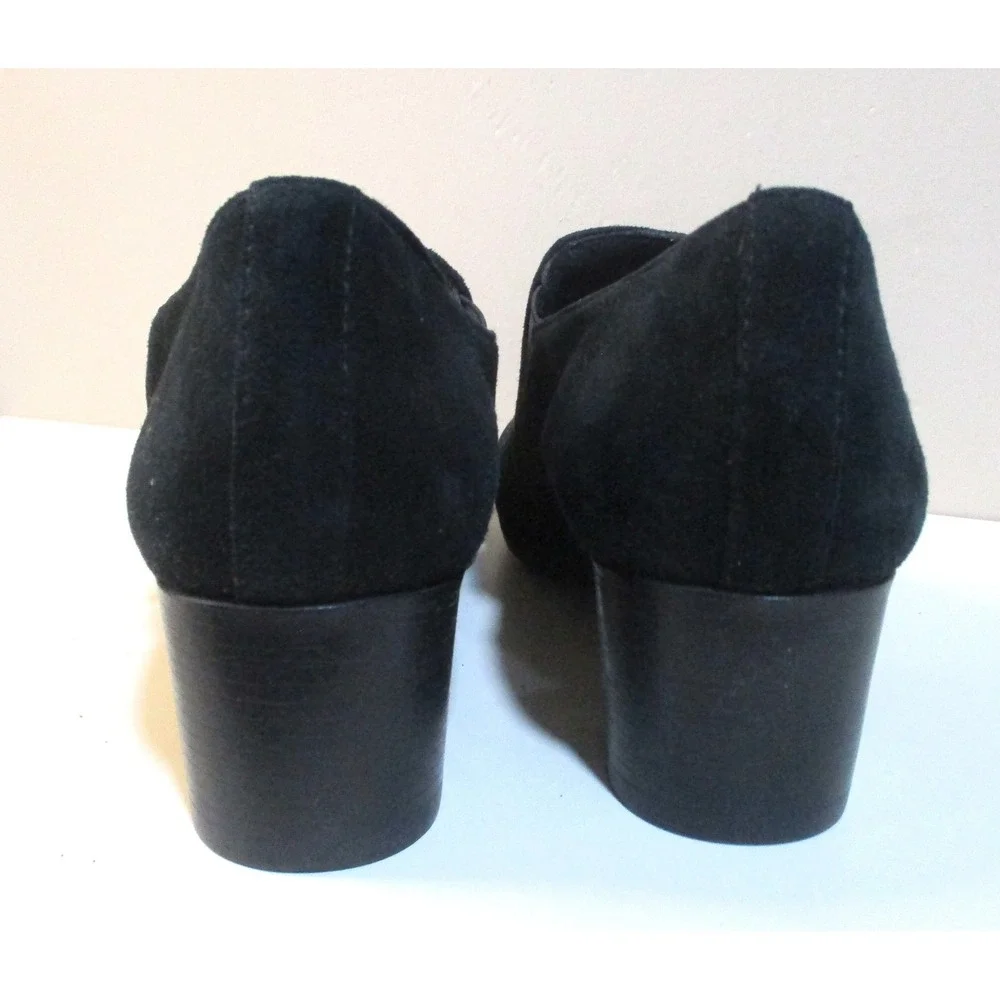 Munro American Black Suede Side Zip Block Heel Booties Womens 8.5 N M210586K